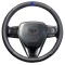 Husa volan Panda, tip fibra carbon, cu insertii piele ecologica perforata, negru cu detaliu albastru, 38 cm Automobile ProTravel