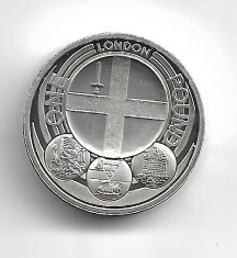 2010 LONDON CITY - ONE POUND - PIEDFORT Silver Proof Coin foto