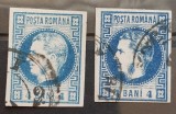 Romania 1868 - Lot Carol l cu Favoriti 4 bani,stampilate