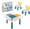 Masa lego multifunctionala 7 in 1 cu doua scaune incluse WePro Store, mod pentru nisip, apa, studiu, depozitare jucarii, diferite activitati, Multicol