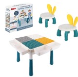 Cumpara ieftin Masa lego multifunctionala 7 in 1 cu doua scaune incluse WePro Store, mod pentru nisip, apa, studiu, depozitare jucarii, diferite activitati, Multicol