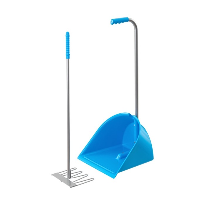Lopată Mistboy cu greblă, albastru, 75&nbsp;cm