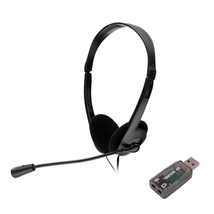 CASTI Spacer, cu fir, standard, utilizare multimedia, call center, microfon pe brat, conectare prin adaptor USB 2.0 sau Jack 3.5 mm x 2, negru, &quot;SPK-2