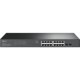 Comutator, TP-LINK, SG2218P, 16x1000Mbps(16xPOE+) + 2xGigabit SFP, Negru