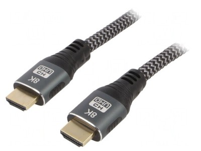 Cablu HDMI 2.1 Textil Negru 1m foto