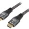 Cablu HDMI 2.1 Textil Negru 1m