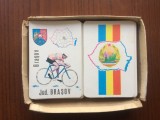 turul romaniei joc georgrafic vechi romanesc epoca de aur RSR nu este complet 78 carti de joc cartonase biciclisti judete