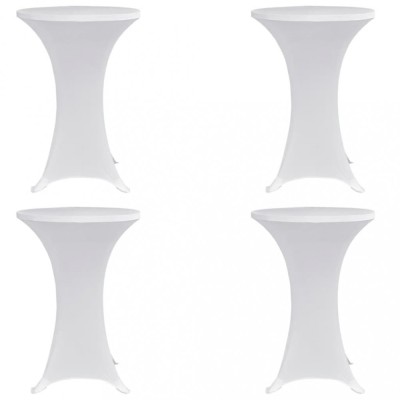 vidaXL Husă de masă cu picior &amp;Oslash;70 cm, 4 buc., alb, elastic foto