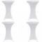 vidaXL Husă de masă cu picior &Oslash;70 cm, 4 buc., alb, elastic 279069