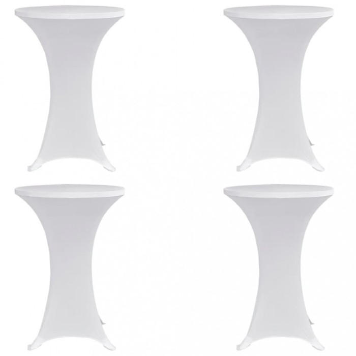 vidaXL Husă de masă cu picior &Oslash;70 cm, 4 buc., alb, elastic