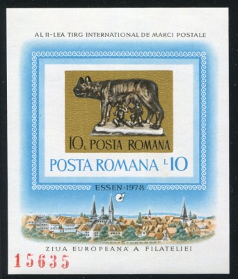 1978 , Lp 968 , Targul Filatelic Essen , colita nedantelata - MNH foto