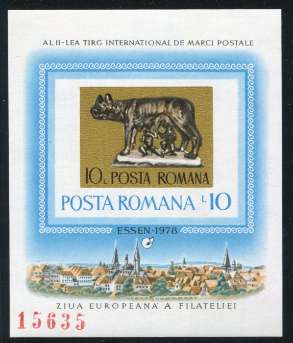 1978 , Lp 968 , Targul Filatelic Essen , colita nedantelata - MNH