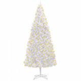 vidaXL Brad de Crăciun artificial pre-iluminat, alb, 400 cm 3077738