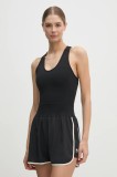 P.E Nation costum de antrenament Breakout culoarea negru, cu decolteu in v, 244U233