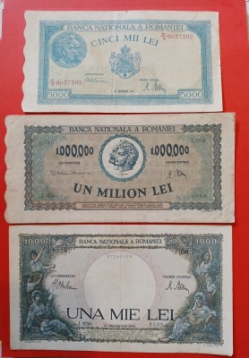 ROMANIA- 3 bancnote clasice-- circulate foto