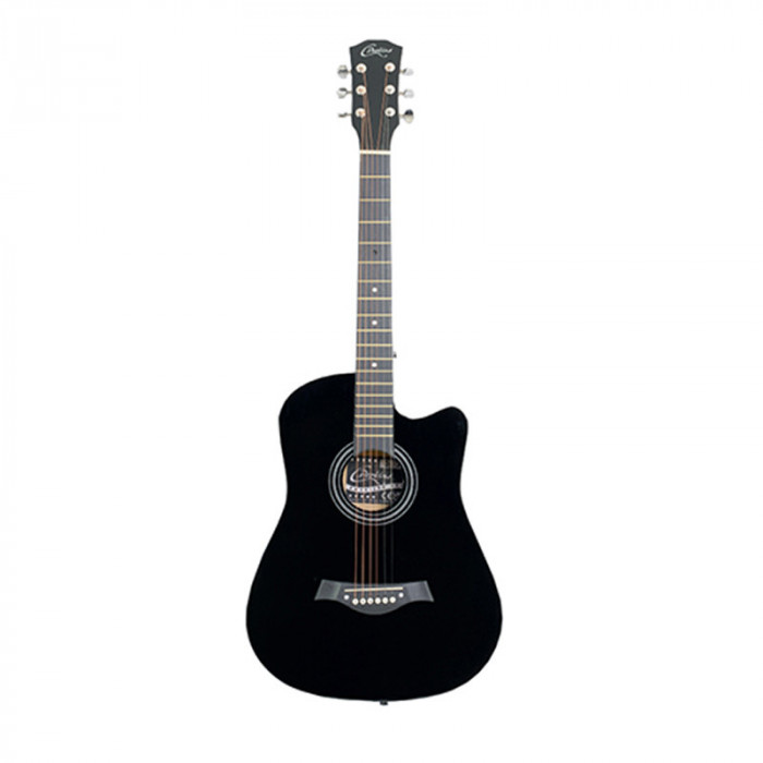 Chitara acustica, 38 inch, corp ST, finisaj lacuit, 6 corzi, Negru