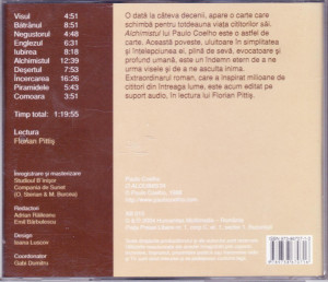 Audiobook: Paulo Coelho - Alchimistul ( lectura Florian Pittis - Humanitas  ) | Okazii.ro