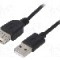 Cablu USB A mufa, USB A soclu, USB 2.0, lungime 1.8m, negru, AKYGA - AK-USB-07