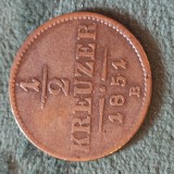 Austria 1/2 kreuzer 1851 B