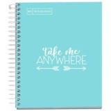 Caiet cu spira Miquelrius Messages, A5, matematica, 100 file, coperta carton dur plastifiat, bleu