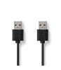 Cablu USB 2.0 Nedis USB A tata - USB A tata 2m negru