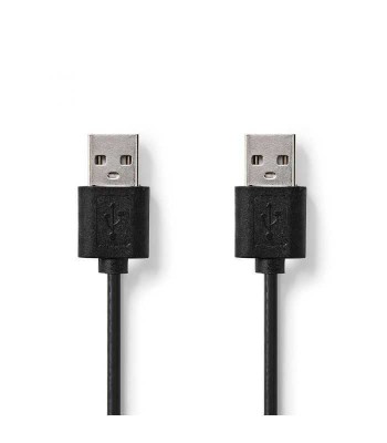 Cablu USB 2.0 Nedis USB A tata - USB A tata 2m negru foto