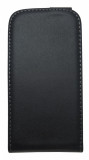 Husa flip neagra (interior bej) pentru HTC Desire V (T328W), Cu clapeta, Piele Ecologica
