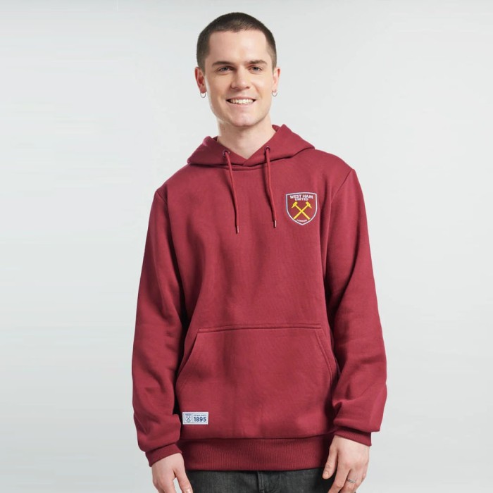 West Ham United hanorac de bărbați cu glugă Crest claret - M