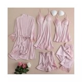 Cumpara ieftin Set Pijama De Dama 5 Piese Din Satin - ANI113