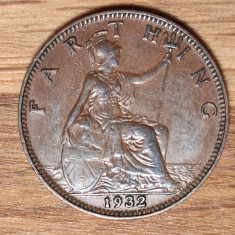 Marea Britanie - moneda de colectie - 1 farthing 1932 - George V - superba !