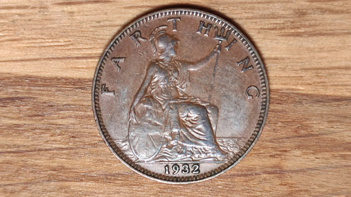 Marea Britanie - moneda de colectie - 1 farthing 1932 - George V - superba !