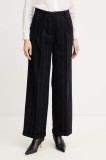 MAX&amp;Co. pantaloni culoarea bleumarin, drept, high waist, 2526136053200