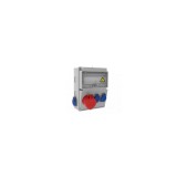 Tablou organizare de santier, Sigurante 1P (5x32A) 380V + 2P (1x16A) + 2P (1x16A) 220V IP44