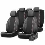 Set huse scaune auto Otom Horizon 1805 Orange 3-ZIP, universale, cusatura Airbag certificata, bancheta spate cu fermoare