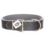 Zgarda din piele lata&amp;groasa 5 cm/80 cm negru