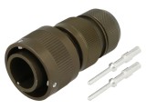 Conector militar Amphenol, mufă tată 2 pini, VG95234, 41A, crimpat