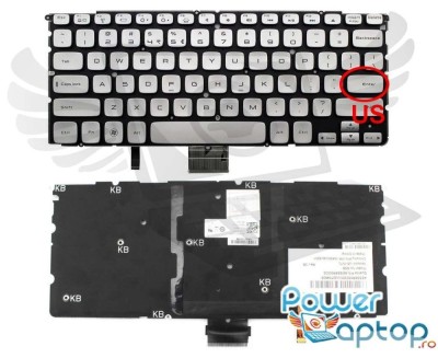 Tastatura Dell XPS L511Z layout US fara rama enter mic iluminata backlit, XPS L512Z layout US fara rama enter foto