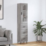Cumpara ieftin Dulap &icirc;nalt, gri sonoma, 34,5x34x180 cm, lemn prelucrat