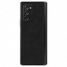 Set Folii Skin Acoperire 360 Compatibile cu Samsung Galaxy Z Fold 2 5G (2 Buc) - ApcGsm Wraps Leather Black