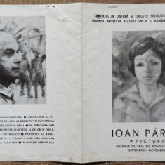 Pliant expozitie de pictura Ioan Parvan 1980