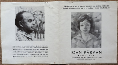 Pliant expozitie de pictura Ioan Parvan 1980 foto