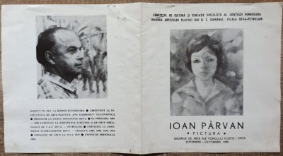 Pliant expozitie de pictura Ioan Parvan 1980 foto