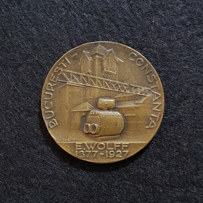 Medalie 1927 E. Wolff / Industrie / Constanta / București foto