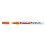 Marker permanent Edding 751 cu vopsea, corp metalic, varf rotund, 1-2 mm, portocaliu