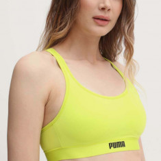 Puma sutien sport culoarea verde, neted, 938315