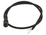 Cablu de Alimentare DC 5,5/2,1 mm Negru 0,5m
