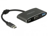 Adaptor USB tip C la VGA (DP Alt Mode) + USB-A + PD (power delivery), Delock 62992