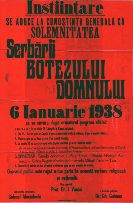 HST P2/152 Afiș 1938 Leonard Mociulschi Sighetu Marmației