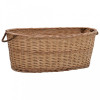 Coș lemne foc cu m&acirc;nere de transport natural 88x57x34 cm salcie