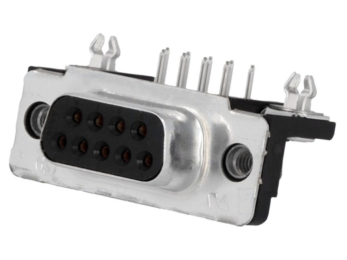 Conector D-Sub mamă 90&deg; THT